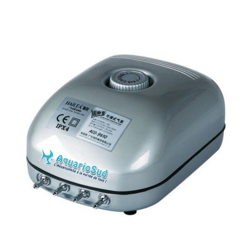 600 l/h Luftpumpe – 4 Ausgänge / HAILEA ACO-9610 600 l/h Luftpumpe – 4 Ausgänge / HAILEA ACO-9610