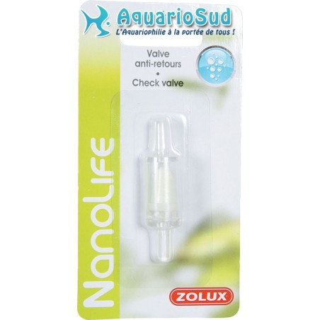 ZOLUX valve anti-retour transparente pour tuyau d'air 4/6 mm