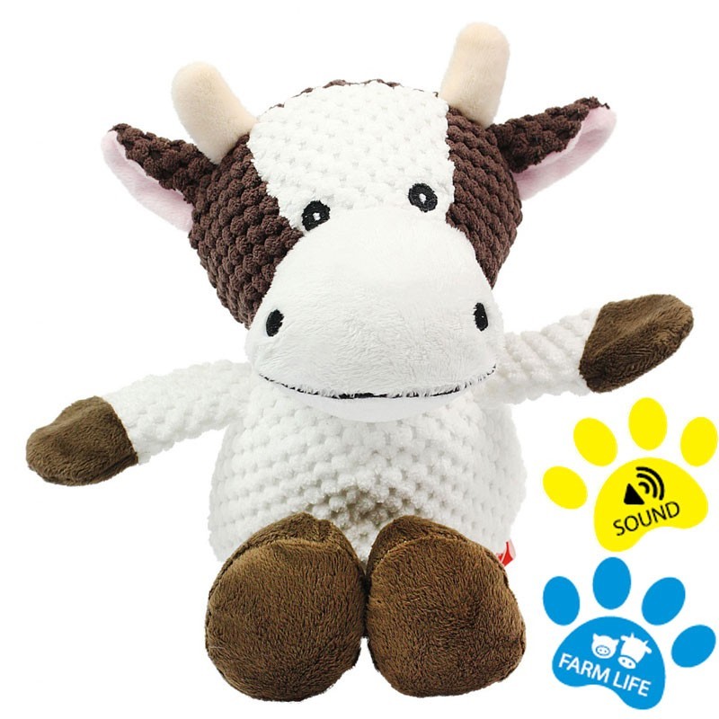 Peluche couinante pour chien : Vache - 32 cm Peluche couinante pour chien : Vache - 32 cm