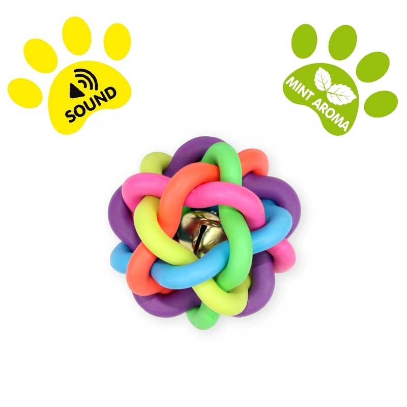 DOG LIFE STYLE Balle pour chien nouée Ø 6cm - arôme menthe