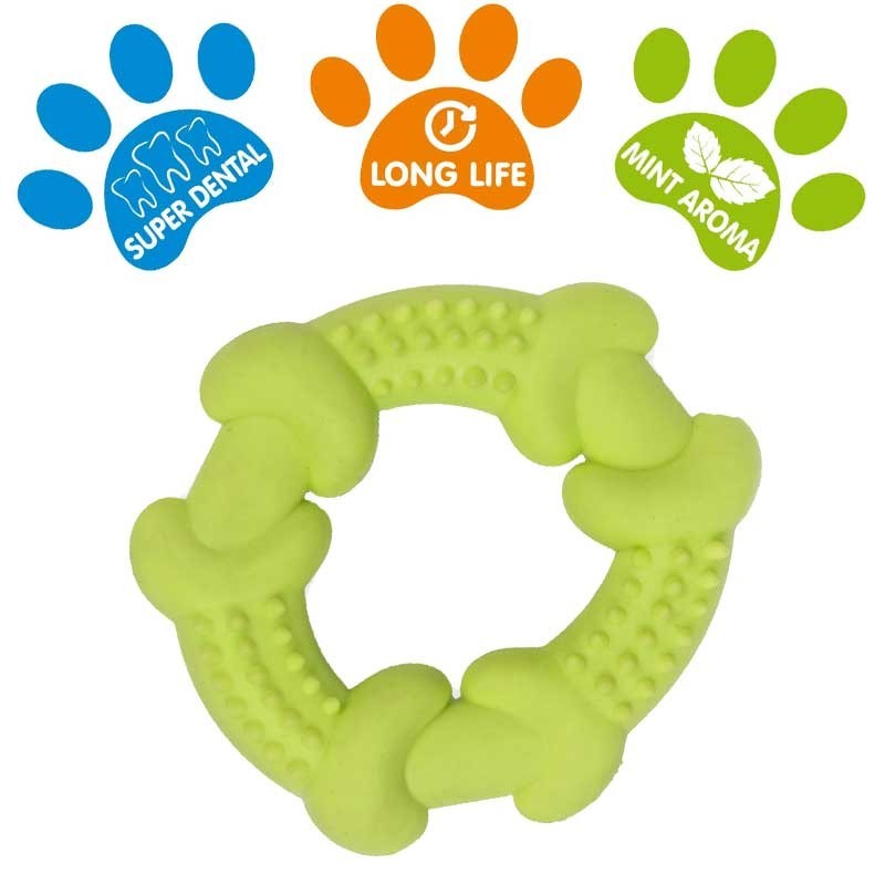 DOG LIFE STYLE Anneau 10cm - Goût Menthe