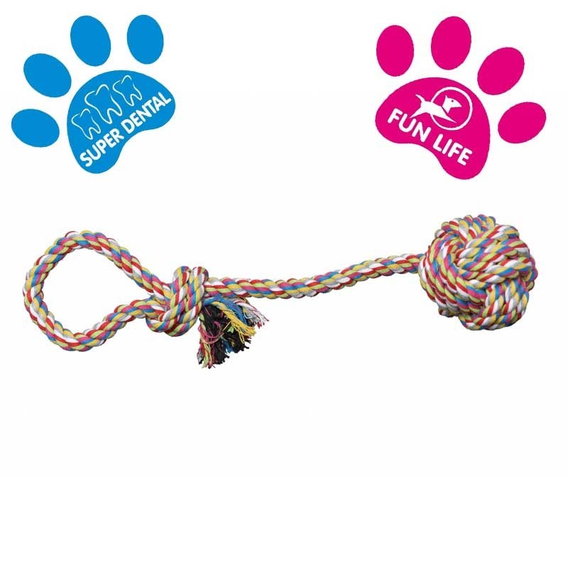 Corde avec boule pour chien