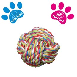 Balle pour chien en coton multicouleurs Balle pour chien en coton multicouleurs
