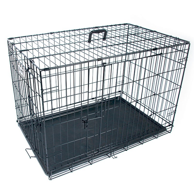 Foldable cage with 2 doors 106.5x71x76 cm - Black Foldable cage with 2 doors 106.5x71x76 cm - Black