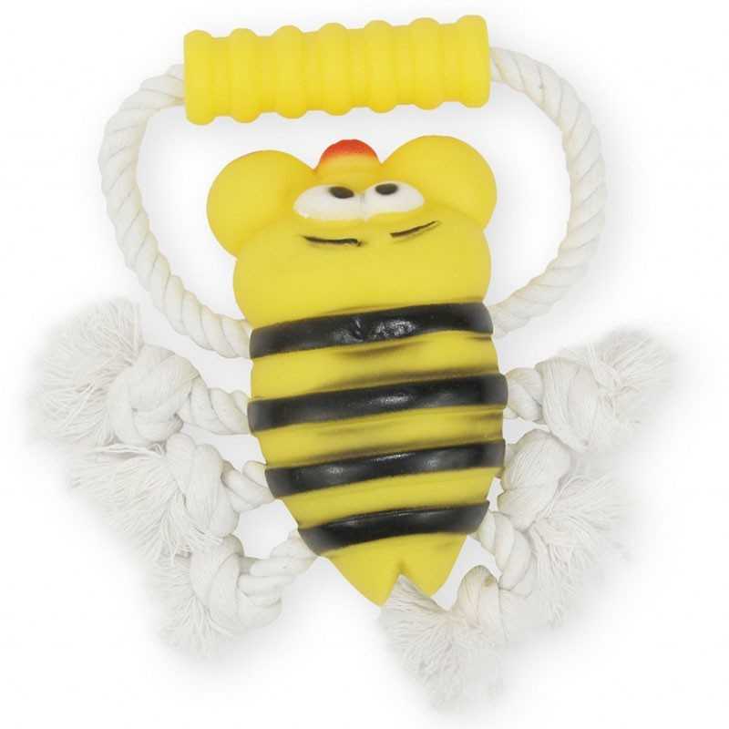 DOG LIFE STYLE Abeille sur corde avec poignée, 26cm DOG LIFE STYLE Abeille sur corde avec poignée, 26cm
