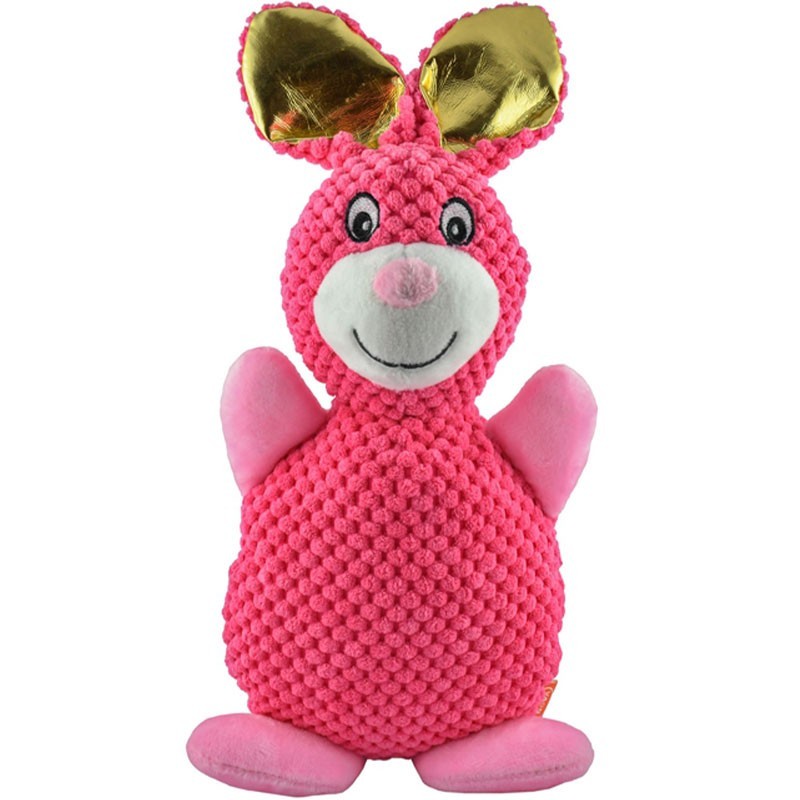 Jouet peluche lapin avec balle pour chien