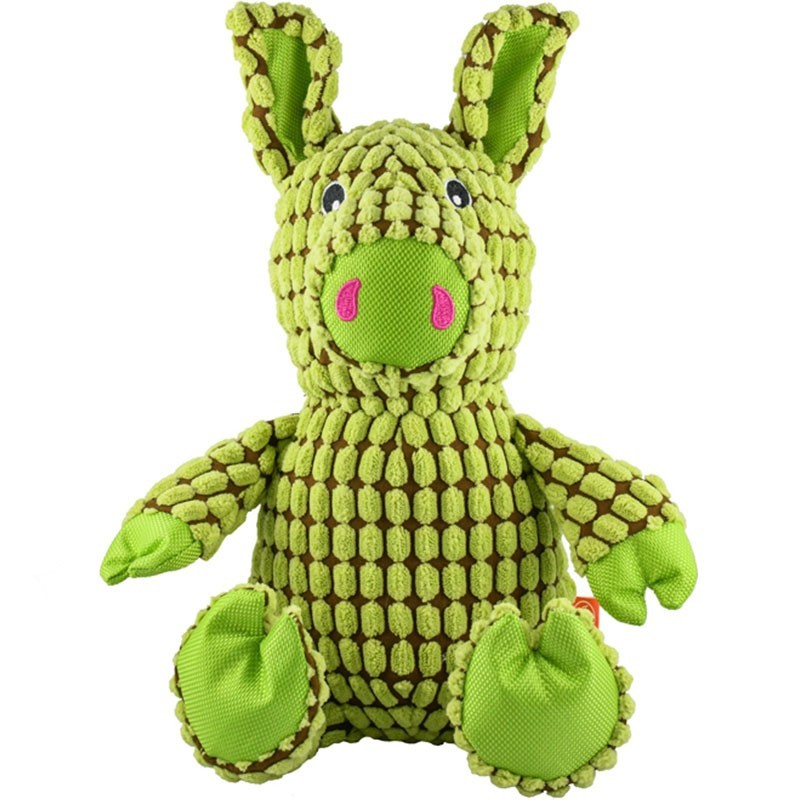 DOG LIFE STYLE Peluche cochon couineur vert 34cm