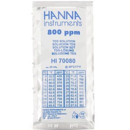 Solución de calibración HANNA HI70080 de 800 ppm para medidor de conductividad