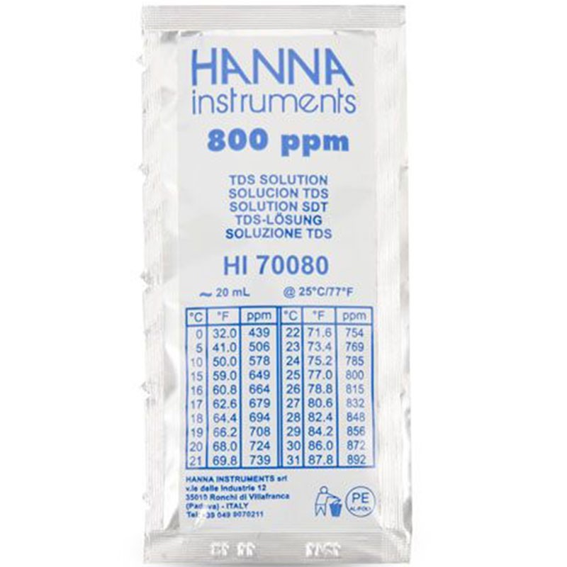 HANNA INSTRUMENTS HI70080 Solution d'étalonnage 800ppm pour conductivimètre