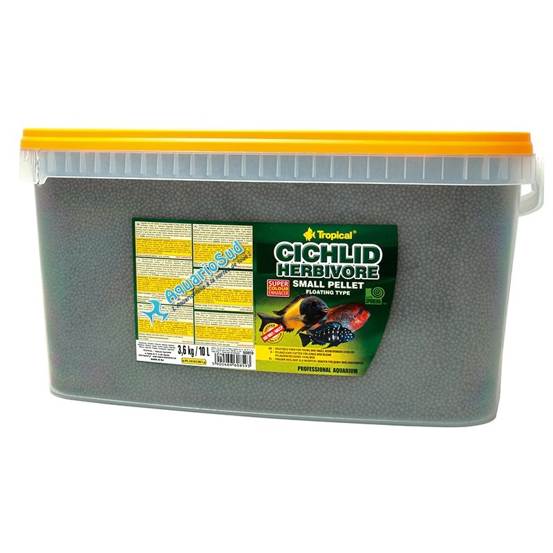 TROPICAL Cichlid Herbivore Small Pellet 10 litres TROPICAL Cichlid Herbivore Small Pellet 10 litres