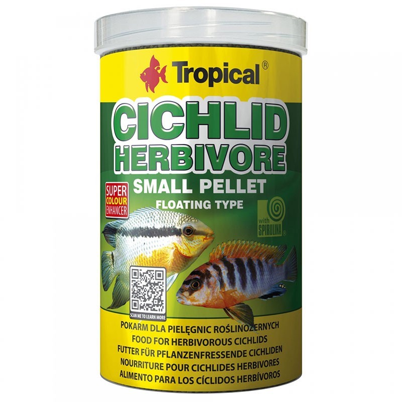 TROPICAL Cichlid Herbivore Kleines Pellet 1000 ml TROPICAL Cichlid Herbivore Kleines Pellet 1000 ml