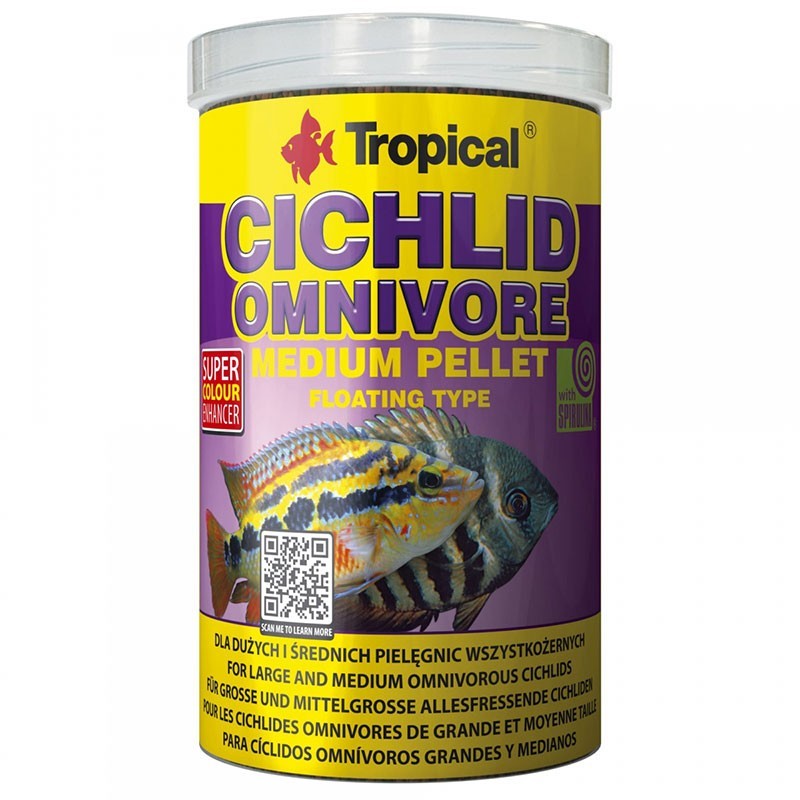 TROPICAL Cichlid Omnivore Kleines Pellet 1000 ml TROPICAL Cichlid Omnivore Kleines Pellet 1000 ml
