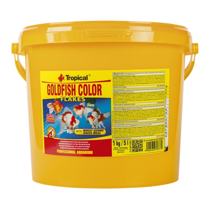 TROPICAL Goldfisch Farbflocken 5 Liter TROPICAL Goldfisch Farbflocken 5 Liter