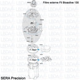 Eclaté du Filtre SERA Fil Bioactive 130