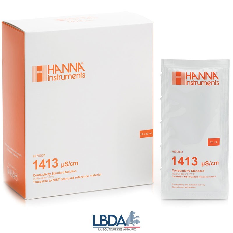 HANNA INSTRUMENTS HI70031P - Solution tampon 1413 µS - 25 Sachets de 20 mL