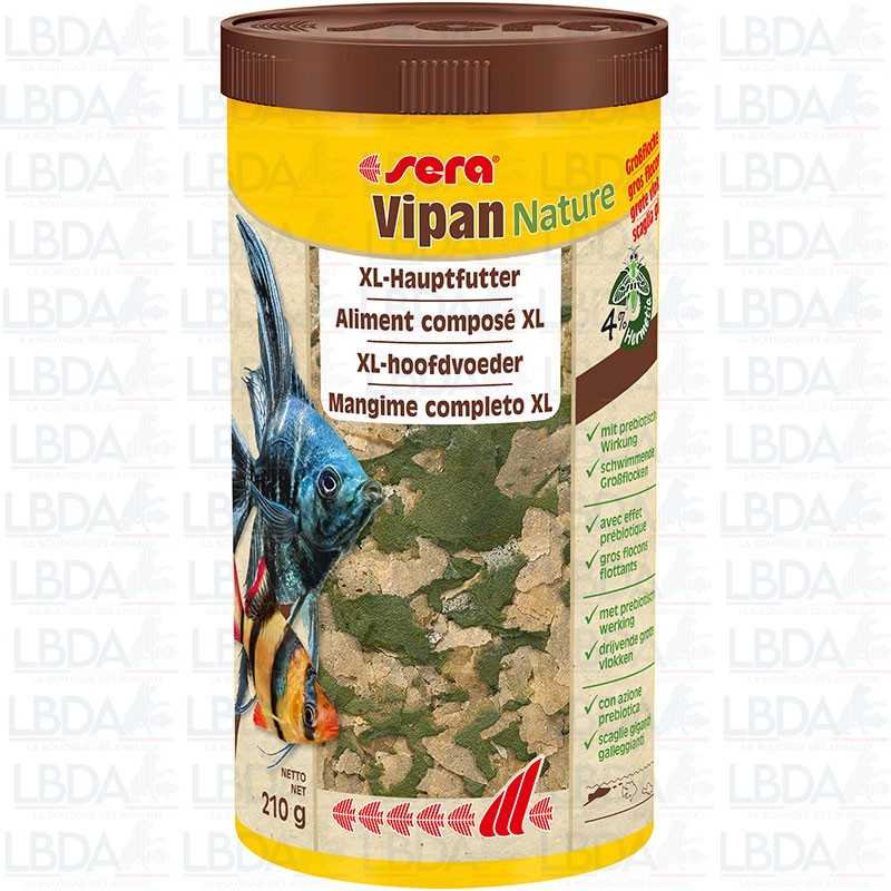 SERA Vipan Nature Gros Flocons - Aliment pour poissons d'ornement