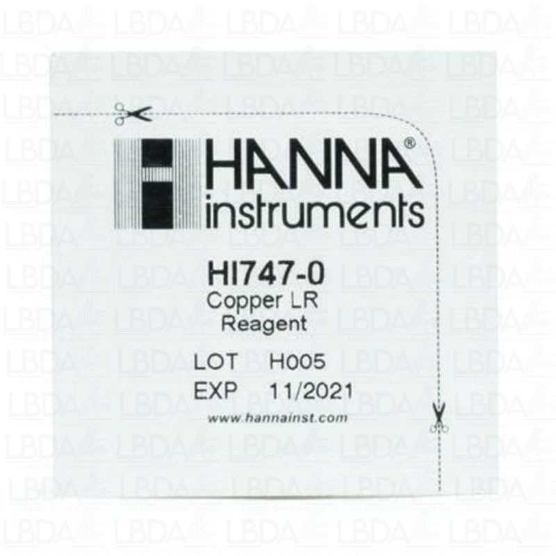 HANNA INSTRUMENTS HI747-25 Réactifs pour mini-photomètre HI747 Cuivre