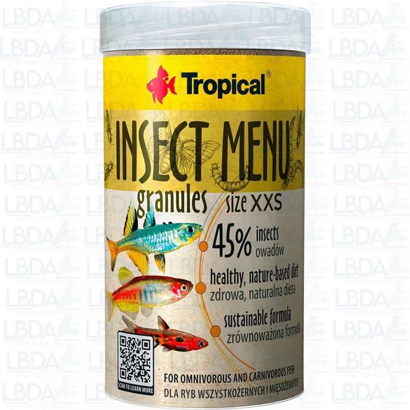 TROPICAL Insektenmenü Granulat - Größe XXS - 250ml TROPICAL Insektenmenü Granulat - Größe XXS - 250ml