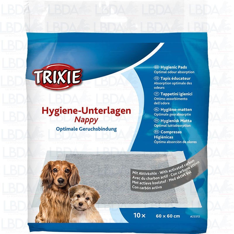 TRIXIE Tapis éducateur Nappy au Charbon Actif - 60x60cm TRIXIE Tapis éducateur Nappy au Charbon Actif - 60x60cm