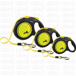 FLEXI Neon Leine - Schwarz/Neon