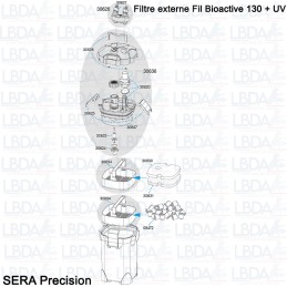 Vista esplosa per pezzi di ricambio Bioactive Fil 130+UV
