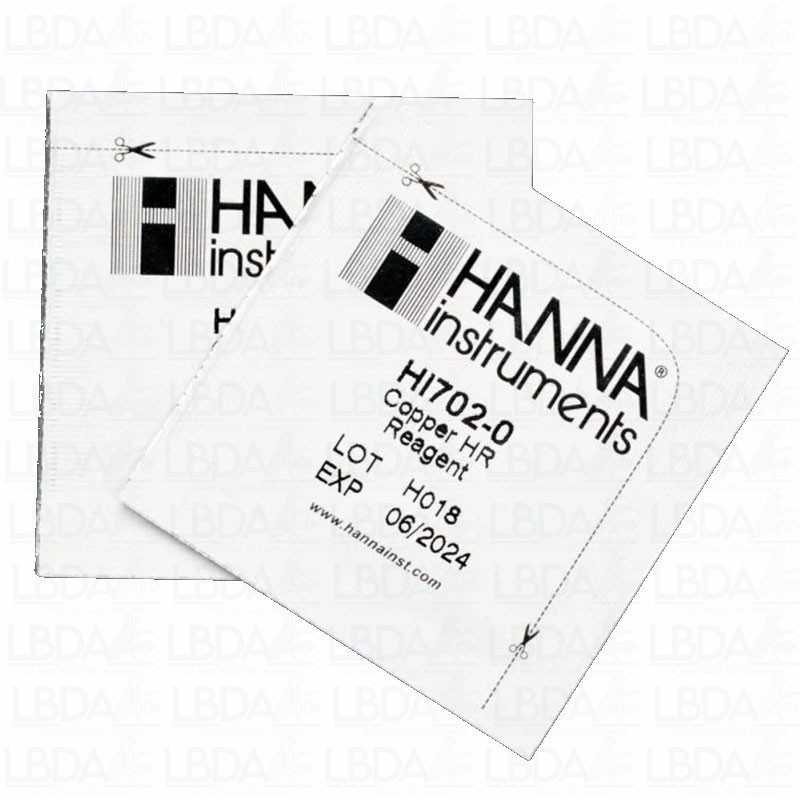 HANNA INSTRUMENTS HI702-25 Reactivos para el minifotómetro HI702 de cobre - Amplio rango