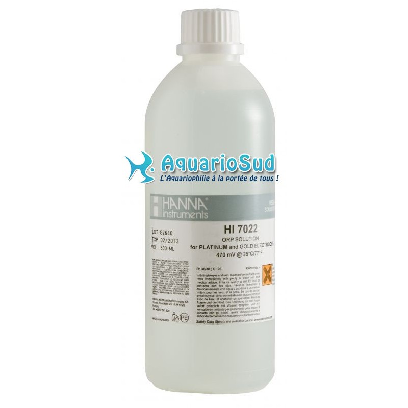 HANNA INSTRUMENT - HI7022L Solution de test rédox à 470 mV, bouteille 500 mL HANNA INSTRUMENT - HI7022L Solution de test rédox à 470 mV, bouteille 500 mL