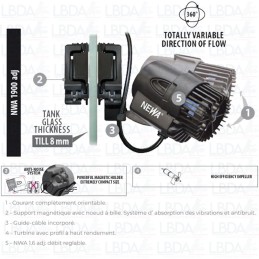 NEWA Wave 1900 ADJ - Bomba de circulación de 800 a 1900 l/h