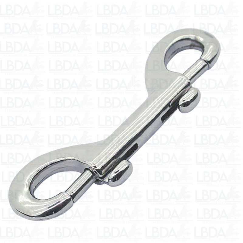 Chrome double carabiner 80 mm